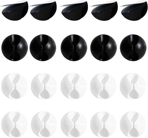 20-Pack Adhesive Cable Clips – Simple Wire Organizer Holders for Desk, Car, Home, and Office Cord Management in Kuwait