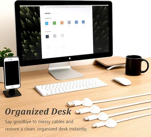 20-Pack Adhesive Cable Clips – Simple Wire Organizer Holders for Desk, Car, Home, and Office Cord Management in Kuwait
