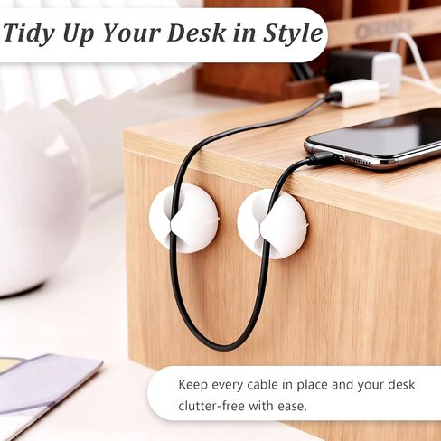 20-Pack Adhesive Cable Clips – Simple Wire Organizer Holders for Desk, Car, Home, and Office Cord Management in Kuwait