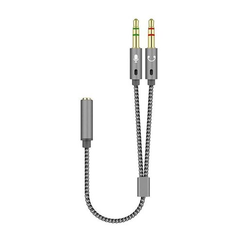 Headphone 3.5mm Splitter Mic Cable for Computer, Headset 3.5mm Female to 2 Dual Male Microphone Audio Stereo Jack in Kuwait