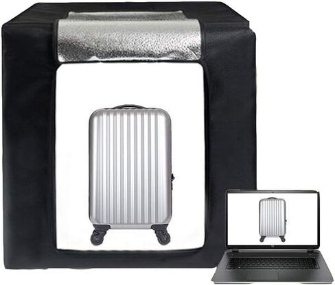 Photo Studio Light Box 80cm Adjustable Brightness Portable Folding Hook & Loop Professional Booth Table Top Photography Lighting Kit 2 Led Lights 3 Colors Backdrops in Saudi Arabia
