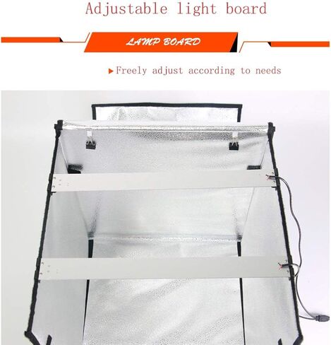 60cm/23.62inch Foldable Portable Photo Light Box 2LED Photo Light 5500K Tabletop Photography Lighting Kit with 4 Colors PVC Backdrops and Brightness Dimmer in Saudi Arabia