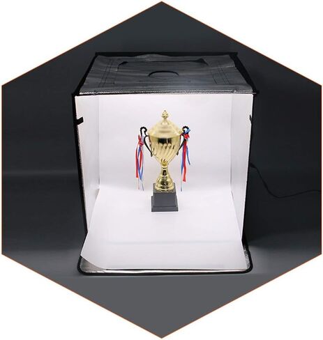 60cm/23.62inch Foldable Portable Photo Light Box 2LED Photo Light 5500K Tabletop Photography Lighting Kit with 4 Colors PVC Backdrops and Brightness Dimmer in Saudi Arabia