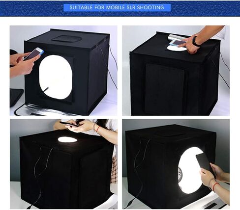 49 21 x 72 83 Pollici / 72 83 x 104 3 Pollici Kit Tenda Da Tiro Pieghevole Con Scatola Da Studio Fotografica Portatile Con 2 Luci LED Regolabili E 4 Sfondi Per Gioielli Cibo E Fotografia Di Scarpe in Saudi Arabia