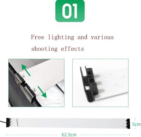 Photo Studio 23"x23"x23" Super Bright Dimmable Portable LED Lighting Studio Light Box Shooting Tent Kit for Jewellery Food Bags Shoes in Saudi Arabia