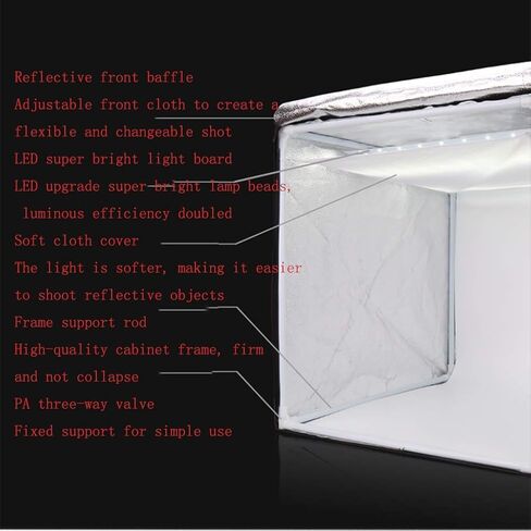 161616" Portable Folding Photography Light Tent Kit with 2 LED Panels and 3 Colors Backdrops for Photo Studio Product Portrait and Video Shooting Photography in Saudi Arabia