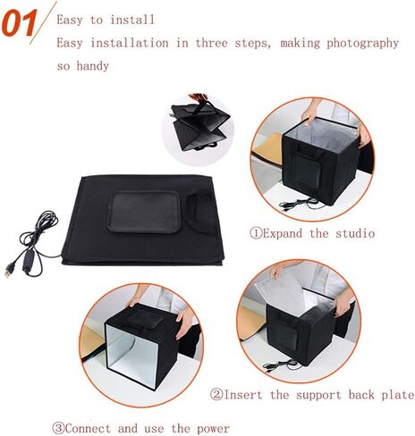 Portable Foldable Photo Studio Box with LED Light & Professional Booth Table Top Photography Lighting Kit 1212 Inches Photo Studio Light Box in Saudi Arabia