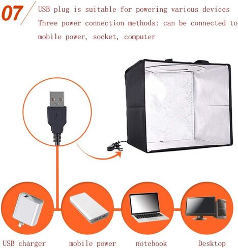 Portable Foldable Photo Studio Box with LED Light & Professional Booth Table Top Photography Lighting Kit 1212 Inches Photo Studio Light Box in Saudi Arabia