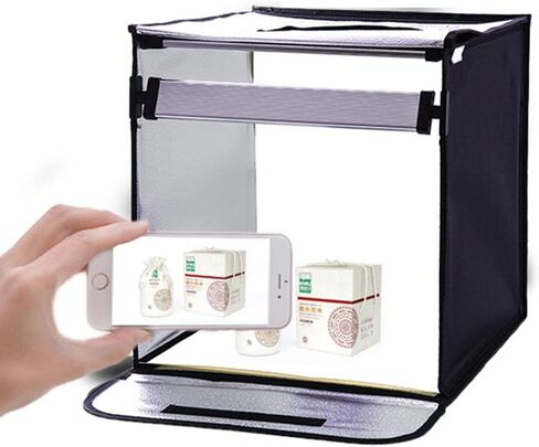 Portable Foldable Photo Studio Box15.75/19.7"/23.6"/27.6" with LED Light Adjustable Brightness Portable Folding Box 4 Colors Backdrops (Size : 50cm) in Saudi Arabia