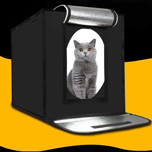 Portable Foldable Photo Studio Box15.75/19.7"/23.6"/27.6" with LED Light Adjustable Brightness Portable Folding Box 4 Colors Backdrops (Size : 50cm) in Saudi Arabia