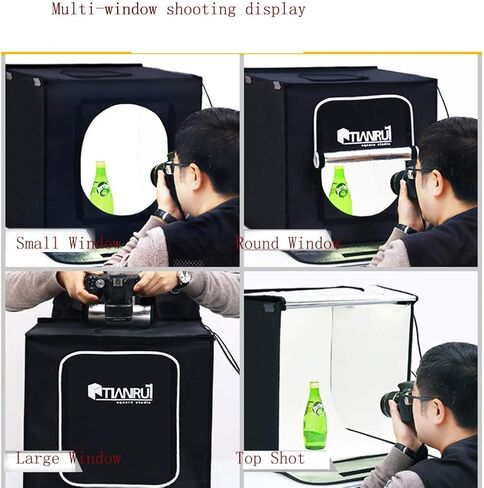 Portable Foldable Photo Studio Box15.75/19.7"/23.6"/27.6" with LED Light Adjustable Brightness Portable Folding Box 4 Colors Backdrops (Size : 50cm) in Saudi Arabia