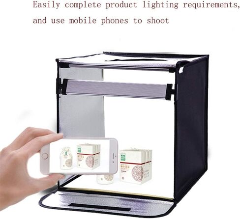 Portable Foldable Photo Studio Box15.75/19.7"/23.6"/27.6" with LED Light Adjustable Brightness Portable Folding Box 4 Colors Backdrops (Size : 50cm) in Saudi Arabia