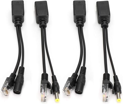 PoE Ethernet Splitter Adapter, Stable Performance, 5 Pairs for IP Camera, Easy Installation (Black) in Kuwait