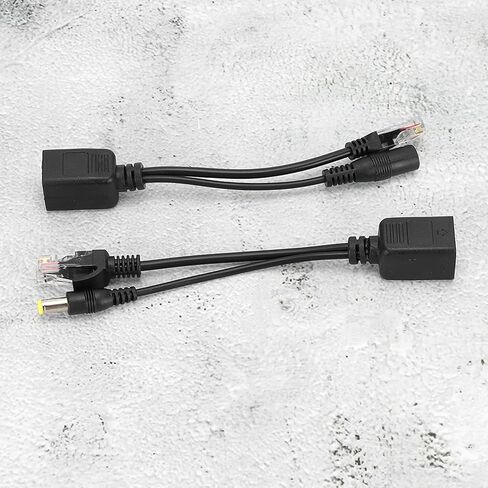 PoE Ethernet Splitter Adapter, Stable Performance, 5 Pairs for IP Camera, Easy Installation (Black) in Kuwait