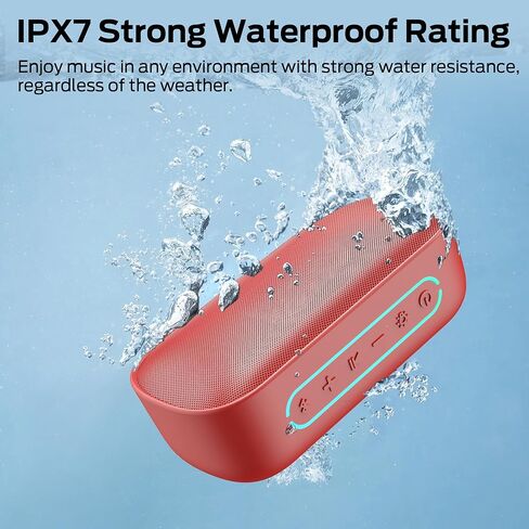 Portable Speaker Bluetooth, IPX7 Waterproof Wireless Speaker, 20W Stereo Sound with Pure Bass, Bluetooth 6.0, TWS Pairing, HD Calling, 20H Playtime, RGB Lights Perfect for Outdoor, Party, Beach, Gifts in Kuwait