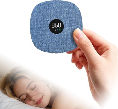 Hesond Under Pillow Speaker Dual Bone Conduction Stereo Bluetooth Wireless Music Portable Sleep Sound Sleep Speaker with LED Display White Noise Timer for Side Sleepers Supports TF Card (Blue) in Kuwait