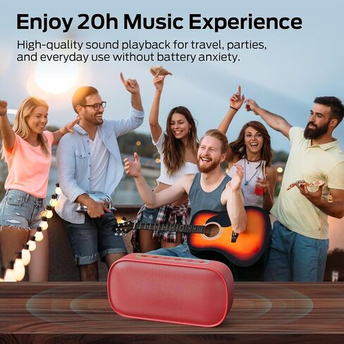 Portable Speaker Bluetooth, IPX7 Waterproof Wireless Speaker, 20W Stereo Sound with Pure Bass, Bluetooth 6.0, TWS Pairing, HD Calling, 20H Playtime, RGB Lights Perfect for Outdoor, Party, Beach, Gifts in Kuwait