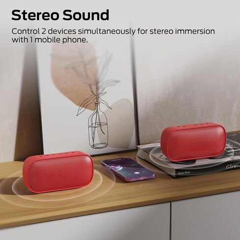 Portable Speaker Bluetooth, IPX7 Waterproof Wireless Speaker, 20W Stereo Sound with Pure Bass, Bluetooth 6.0, TWS Pairing, HD Calling, 20H Playtime, RGB Lights Perfect for Outdoor, Party, Beach, Gifts in Kuwait