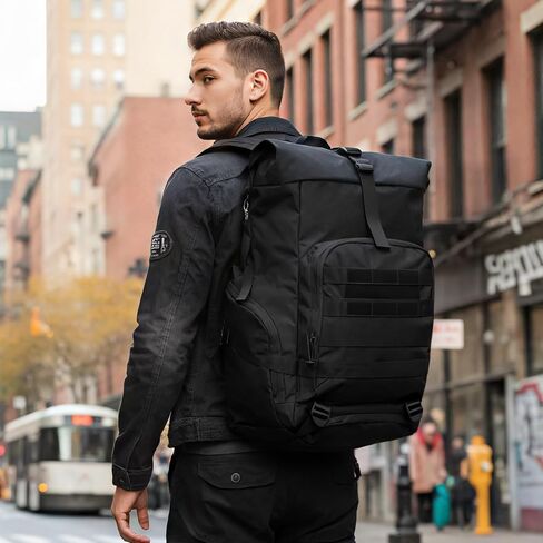 Roll-Top Backpack - Expandable 30L-36L Water-Resistant Hiking Daypack, Built-in Powder Banks Pocket, Shoes Compartment at the Bottom,Durable 900D Oxford Fabric for Outdoor Trekking & Urban Travel in Kuwait