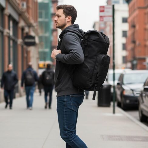Roll-Top Backpack - Expandable 30L-36L Water-Resistant Hiking Daypack, Built-in Powder Banks Pocket, Shoes Compartment at the Bottom,Durable 900D Oxford Fabric for Outdoor Trekking & Urban Travel in Kuwait