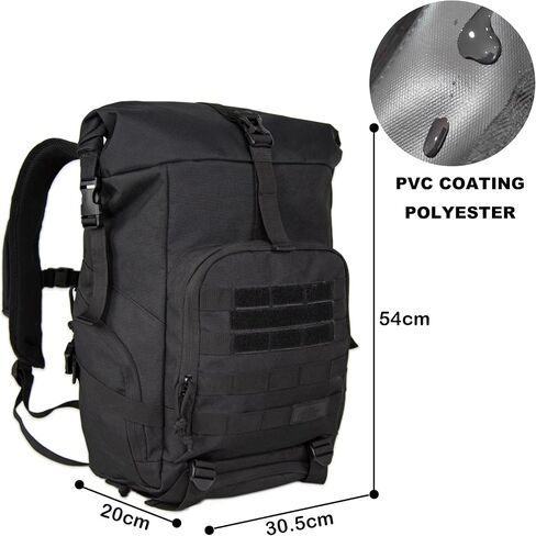 Roll-Top Backpack - Expandable 30L-36L Water-Resistant Hiking Daypack, Built-in Powder Banks Pocket, Shoes Compartment at the Bottom,Durable 900D Oxford Fabric for Outdoor Trekking & Urban Travel in Kuwait