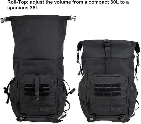 Roll-Top Backpack - Expandable 30L-36L Water-Resistant Hiking Daypack, Built-in Powder Banks Pocket, Shoes Compartment at the Bottom,Durable 900D Oxford Fabric for Outdoor Trekking & Urban Travel in Kuwait