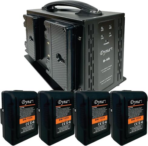 Dynacore Gold Mount Quad Charger with Four 155WH Mini Batteries in Kuwait