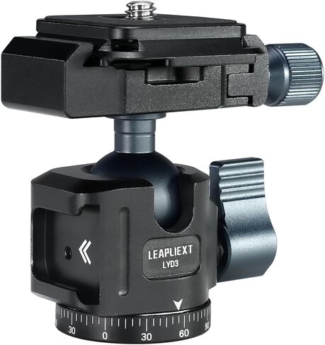 Arca-Swiss 360° Panoramic Ball Head, Aluminum Alloy, 1/4" & 3/8" Threads, 2.5KG/5.5LBS Load, 90° Tilt, Quick Release Plate for Tripod, Monopod, DSLR, Camcorder, Photography & Videography in Kuwait
