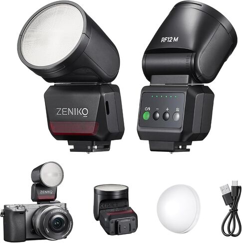 ZENIKO RF12M mini Round Head Flash with T1 2.4G Wireless Trigger Off Camera Used for Studio Photography in Kuwait