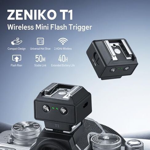 ZENIKO RF12M mini Round Head Flash with T1 2.4G Wireless Trigger Off Camera Used for Studio Photography in Kuwait