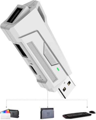 Joso Keyboard and Mouse Adapter for Nintendo Switch, Switch Keyboard Adapter Compatible with NS2/NS1/OLED for Playing Apex/Fortnite/FPS, Support Smart Assist/Custom Key Mapping/Sensitivity via App in Kuwait