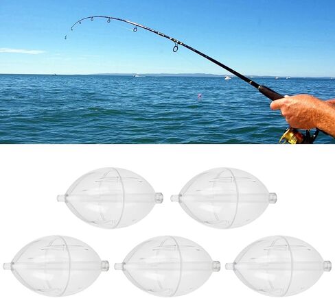 5Pcs Plastics Clear Float Fishings Slip Cast Float Oval Bubble Float Bobbers Buoys Slip Bobbers Strikes in Kuwait