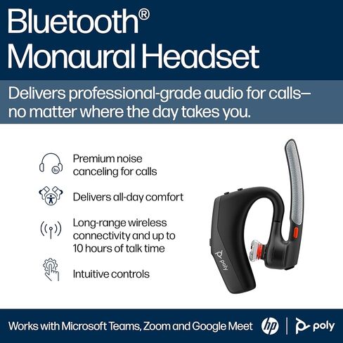 Poly Voyager Legend 30 - Bluetooth Headphones with Mic - Discreet Boom & 4 Noise-Canceling Mics - WindSmart Technology - Seamless Connectivity - Smart Sensors & Call Controls (Renewed) in Kuwait