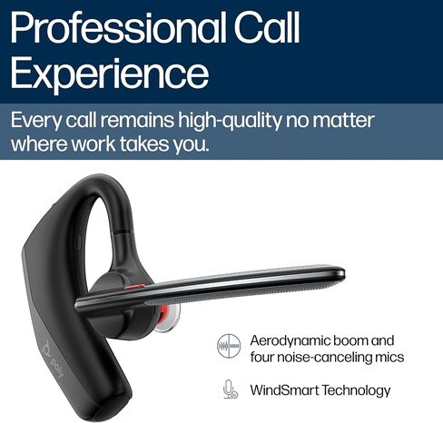 Poly Voyager Legend 30 - Bluetooth Headphones with Mic - Discreet Boom & 4 Noise-Canceling Mics - WindSmart Technology - Seamless Connectivity - Smart Sensors & Call Controls (Renewed) in Kuwait