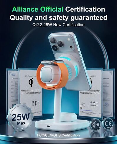 25W Qi2.2 4-in-1 Charging Station with TEC Active Cooling and Night Light in Kuwait