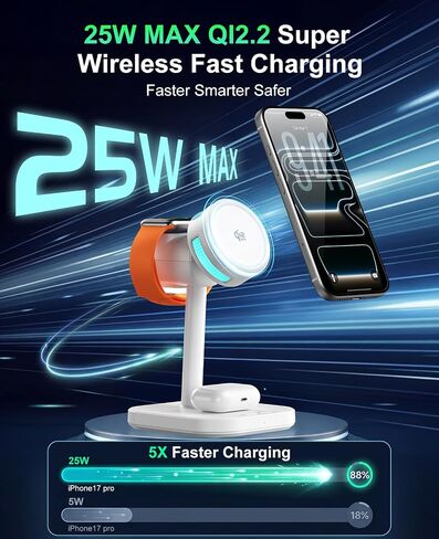 25W Qi2.2 4-in-1 Charging Station with TEC Active Cooling and Night Light in Kuwait