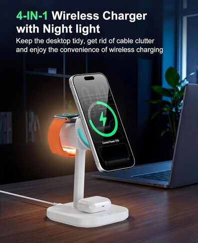 25W Qi2.2 4-in-1 Charging Station with TEC Active Cooling and Night Light in Kuwait