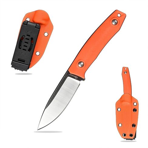 Knives 6.49 inch DC53 Steel Tactical Fixed Blade Knife with kydex sheath for Men EDC Outdoor Camping Survival Hunting (Orange G10 handle) in Kuwait