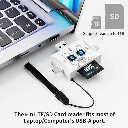 USB C SD Card Reader for iPhone 16/iPad, 5Gbps 5-in-1 Adapter in Kuwait