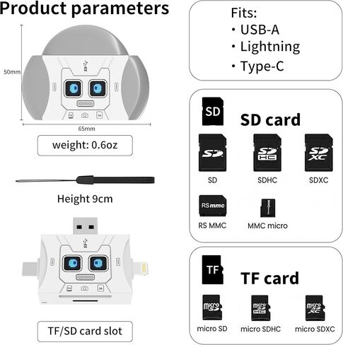 USB C SD Card Reader for iPhone 16/iPad, 5Gbps 5-in-1 Adapter in Kuwait