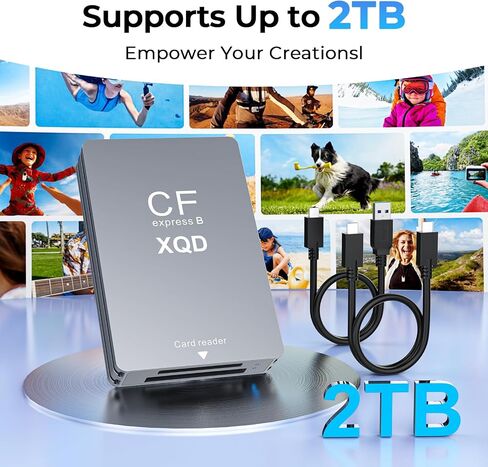 CFexpress Type B Card Reader with XQD & SD Support, USB-C 3.2 Gen 2 10Gbps Aluminum Memory Card Reader for CFexpress Type B, XQD and SD UHS-II/UHS-I Cards in Kuwait