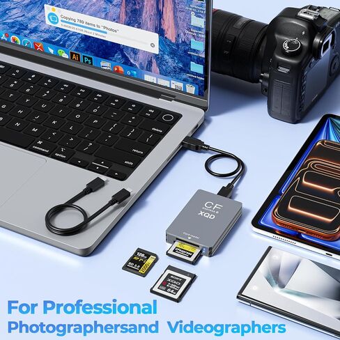CFexpress Type B Card Reader with XQD & SD Support, USB-C 3.2 Gen 2 10Gbps Aluminum Memory Card Reader for CFexpress Type B, XQD and SD UHS-II/UHS-I Cards in Kuwait
