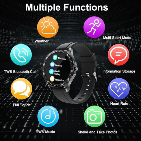 Smart Watch with Earbuds, 1.32 Inch Round Fitness Watch X10, 2 in 1 Bluetooth Watch with Step,Calories,Sleep Monitor,Heart Rate Blood Pressu-re Monitor for iOS & Android in Kuwait