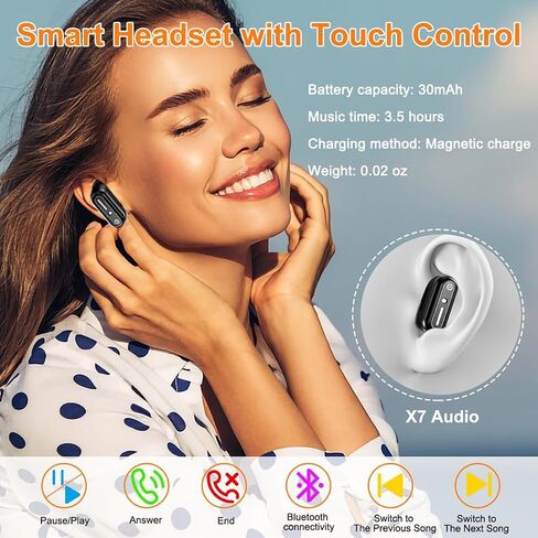 Smart Watch with Earbuds, 1.32 Inch Round Fitness Watch X10, 2 in 1 Bluetooth Watch with Step,Calories,Sleep Monitor,Heart Rate Blood Pressu-re Monitor for iOS & Android in Kuwait