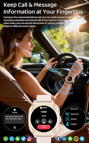 Smart Watch with Earbuds for Women&Wife Gift, 1.53" HD Display, Bluetooth Call, Music Control,Fitness Tracker, Step,Calories,Sleep Monitor,Heart Rate Monitor,Health Tracking,Android & iOS in Kuwait
