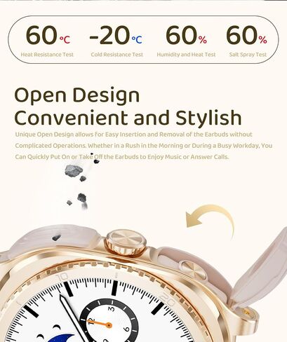 Smart Watch with Earbuds for Women&Wife Gift, 1.53" HD Display, Bluetooth Call, Music Control,Fitness Tracker, Step,Calories,Sleep Monitor,Heart Rate Monitor,Health Tracking,Android & iOS in Kuwait