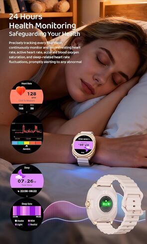 Smart Watch with Earbuds for Women&Wife Gift, 1.53" HD Display, Bluetooth Call, Music Control,Fitness Tracker, Step,Calories,Sleep Monitor,Heart Rate Monitor,Health Tracking,Android & iOS in Kuwait