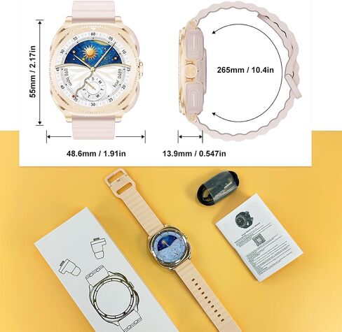 Smart Watch with Earbuds for Women&Wife Gift, 1.53" HD Display, Bluetooth Call, Music Control,Fitness Tracker, Step,Calories,Sleep Monitor,Heart Rate Monitor,Health Tracking,Android & iOS in Kuwait