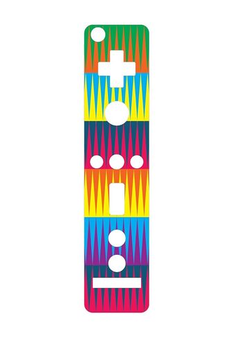 Geometric Colorful Triangles orange pink blue Vinyl Decal Sticker Skin by Debbie's Designs for Wiimote Wii Controller in Saudi Arabia