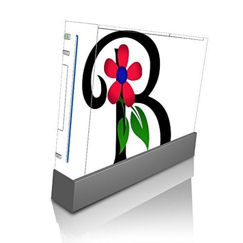 Monogram Letter B With Flower Vinyl Decal Sticker Skin by Debbie's Designs for Wii Console in Saudi Arabia